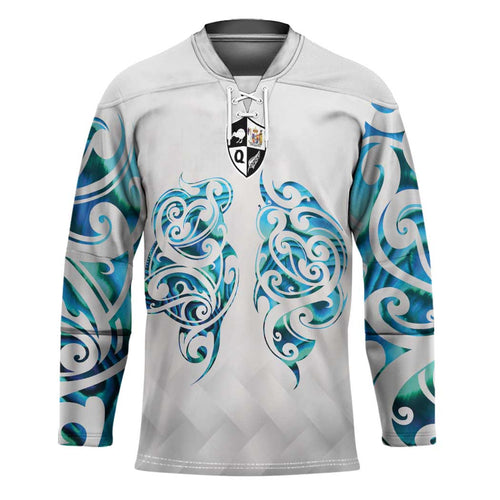 Queensland Maori Kiwi Personalised Hockey Jersey Ma Kakariki Papua Shell Maori Tribal Tattoo - Aussie Hoodie