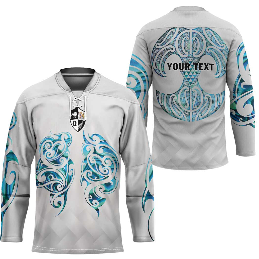Queensland Maori Kiwi Personalised Hockey Jersey Ma Kakariki Papua Shell Maori Tribal Tattoo - Aussie Hoodie