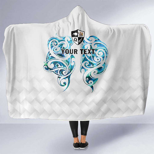 Queensland Maori Kiwi Personalised Hooded Blanket Ma Kakariki Papua Shell Maori Tribal Tattoo