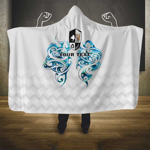 Queensland Maori Kiwi Personalised Hooded Blanket Ma Kakariki Papua Shell Maori Tribal Tattoo