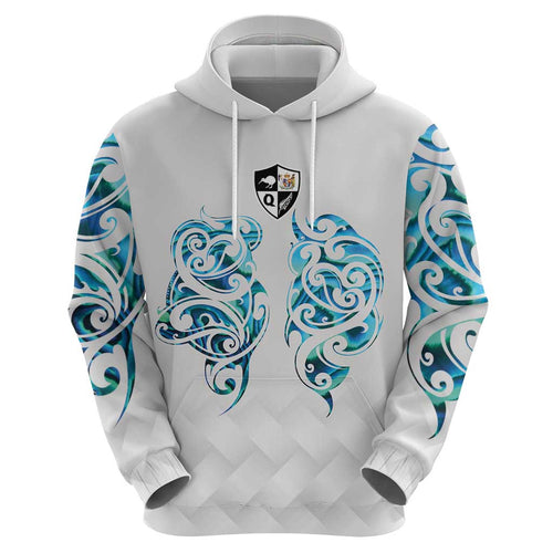 Queensland Maori Kiwi Personalised Hoodie Ma Kakariki Papua Shell Maori Tribal Tattoo