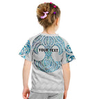 Queensland Maori Kiwi Personalised Kid T Shirt Ma Kakariki Papua Shell Maori Tribal Tattoo