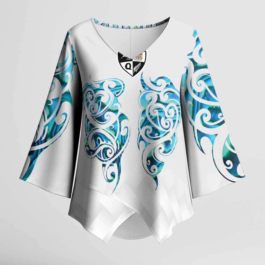 Queensland Maori Kiwi Personalised Kimono Sleeve Blouse Ma Kakariki Papua Shell Maori Tribal Tattoo - Aussie Hoodie