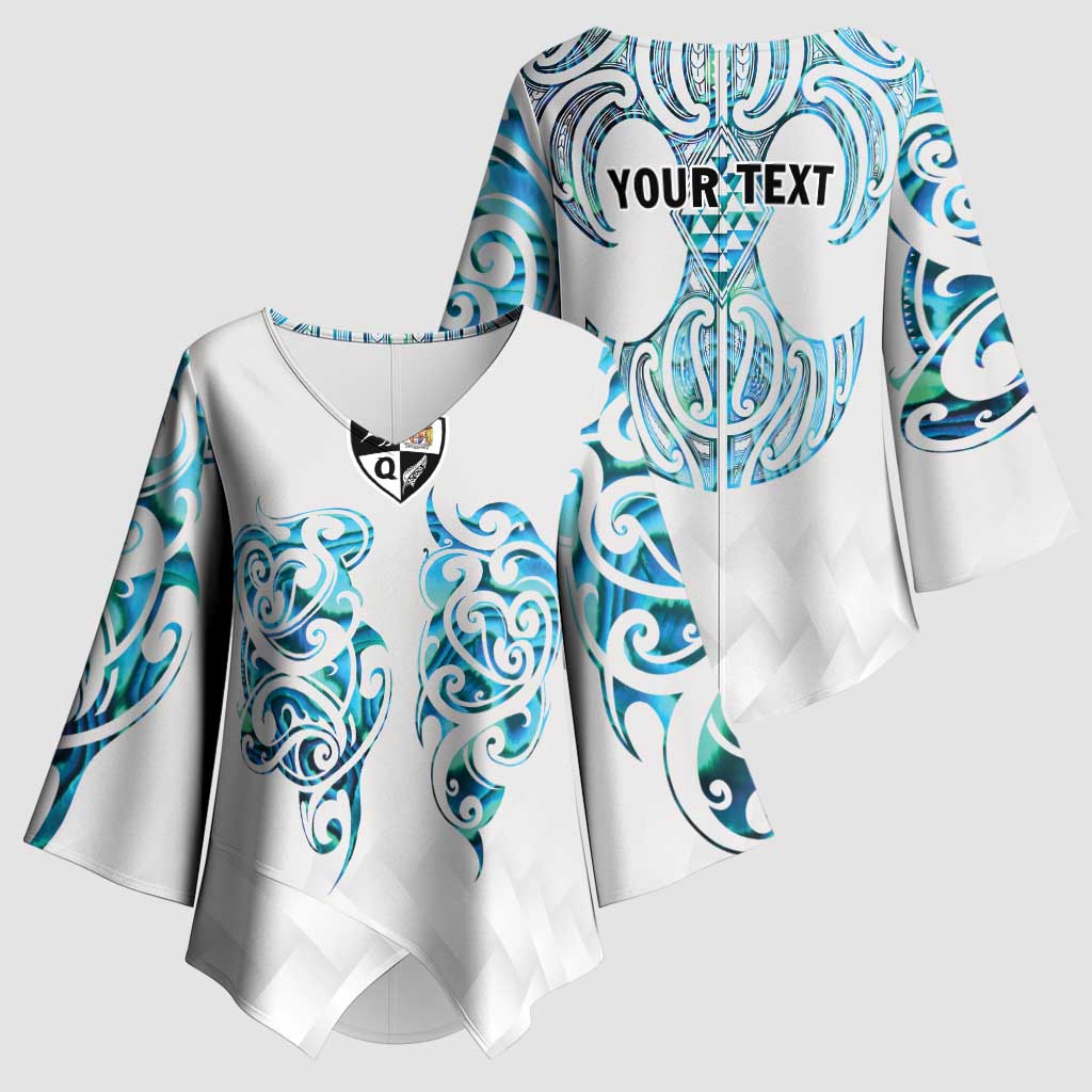 Queensland Maori Kiwi Personalised Kimono Sleeve Blouse Ma Kakariki Papua Shell Maori Tribal Tattoo - Aussie Hoodie