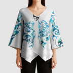 Queensland Maori Kiwi Personalised Kimono Sleeve Blouse Ma Kakariki Papua Shell Maori Tribal Tattoo - Aussie Hoodie
