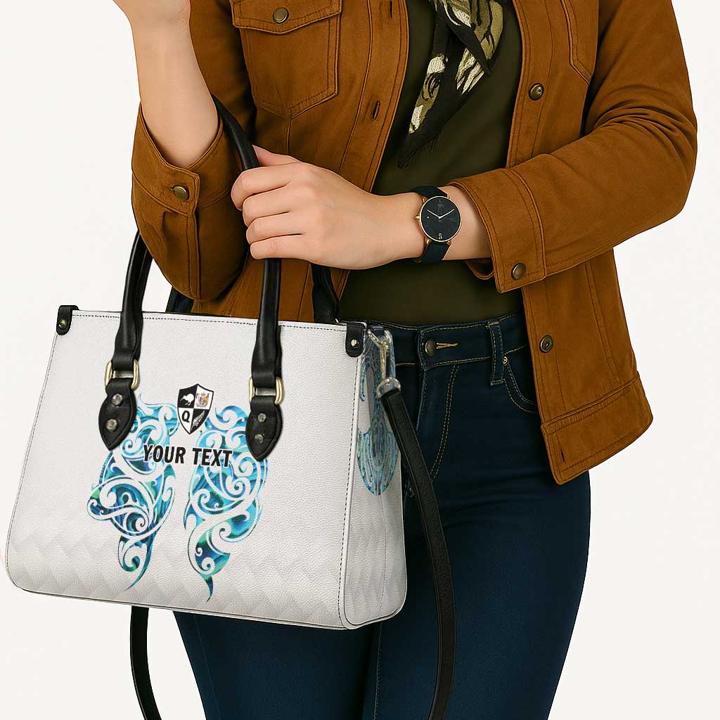 Queensland Maori Kiwi Personalised Leather Bag Ma Kakariki Papua Shell Maori Tribal Tattoo - Aussie Hoodie