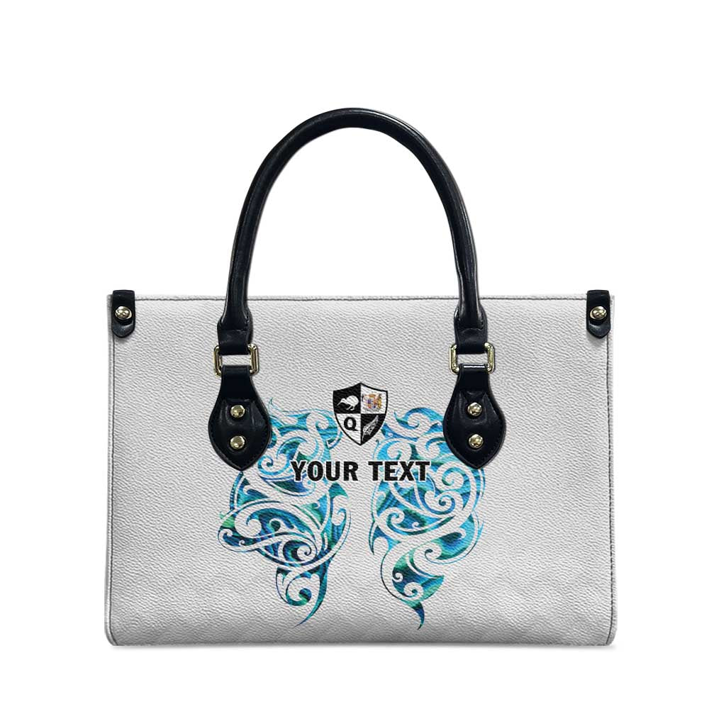 Queensland Maori Kiwi Personalised Leather Bag Ma Kakariki Papua Shell Maori Tribal Tattoo - Aussie Hoodie