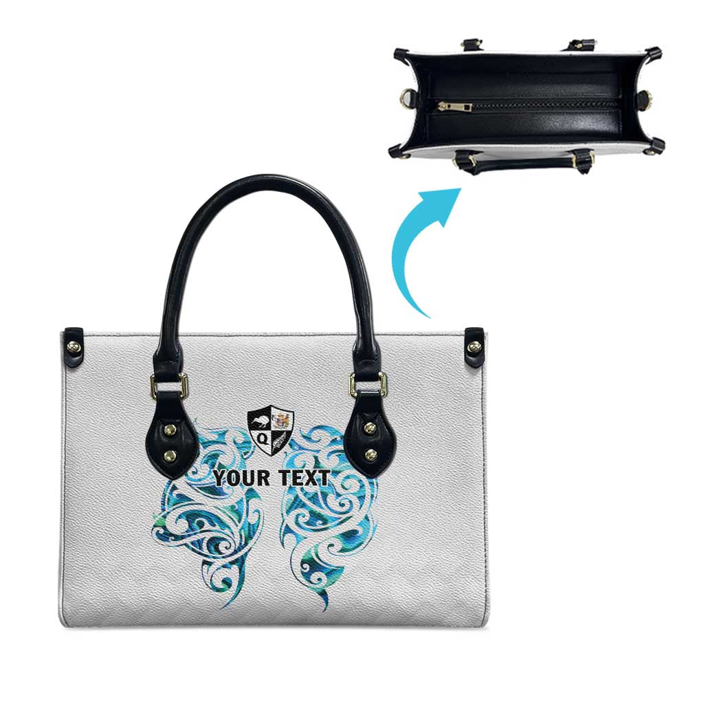 Queensland Maori Kiwi Personalised Leather Bag Ma Kakariki Papua Shell Maori Tribal Tattoo - Aussie Hoodie