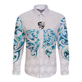 Queensland Maori Kiwi Personalised Long Sleeve Button Shirt Ma Kakariki Papua Shell Maori Tribal Tattoo