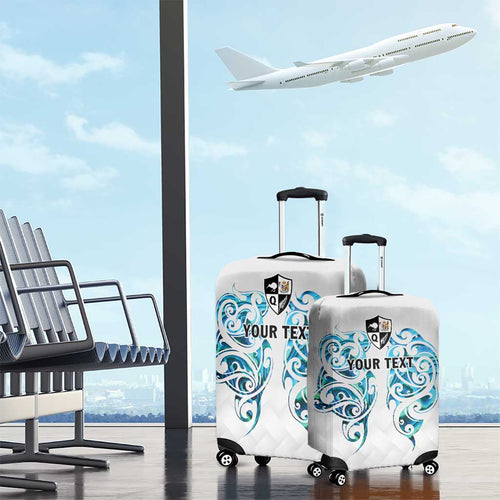 Queensland Maori Kiwi Personalised Luggage Cover Ma Kakariki Papua Shell Maori Tribal Tattoo