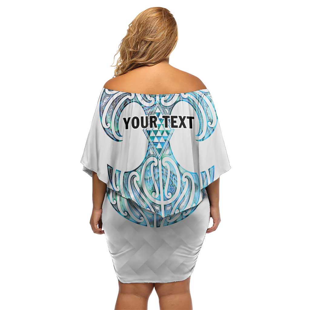 Queensland Maori Kiwi Personalised Off Shoulder Short Dress Ma Kakariki Papua Shell Maori Tribal Tattoo