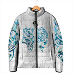 Queensland Maori Kiwi Personalised Padded Jacket Ma Kakariki Papua Shell Maori Tribal Tattoo - Aussie Hoodie
