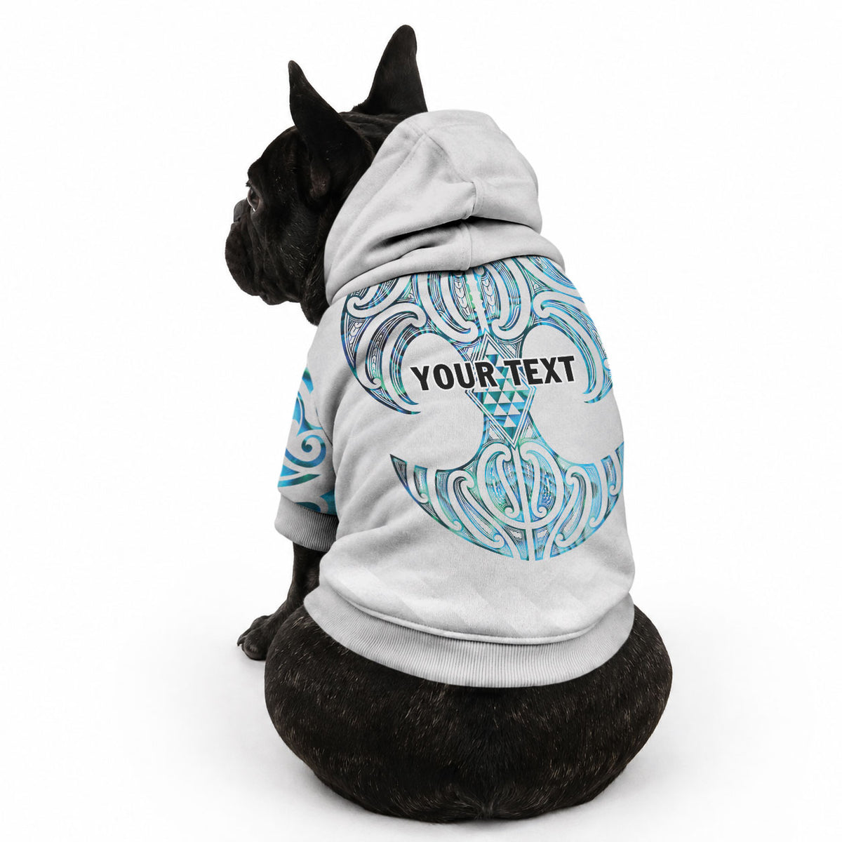 Queensland Maori Kiwi Personalised Pet Hoodie Ma Kakariki Papua Shell Maori Tribal Tattoo