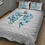 Queensland Maori Kiwi Personalised Quilt Bed Set Ma Kakariki Papua Shell Maori Tribal Tattoo