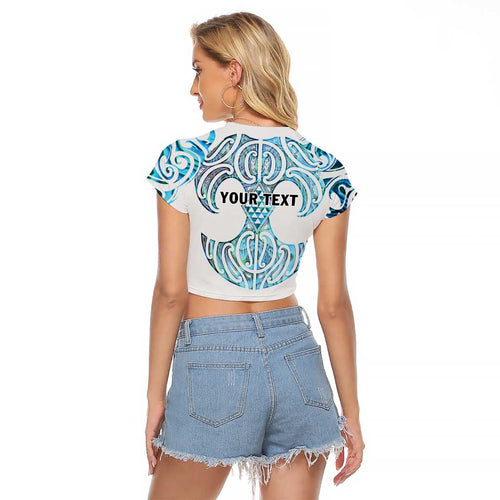 Queensland Maori Kiwi Personalised Raglan Cropped T Shirt Ma Kakariki Papua Shell Maori Tribal Tattoo
