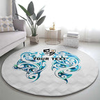 Queensland Maori Kiwi Personalised Round Carpet Ma Kakariki Papua Shell Maori Tribal Tattoo
