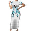 Queensland Maori Kiwi Personalised Short Sleeve Bodycon Dress Ma Kakariki Papua Shell Maori Tribal Tattoo