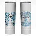 Queensland Maori Kiwi Personalised Skinny Tumbler Ma Kakariki Papua Shell Maori Tribal Tattoo