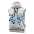 Queensland Maori Kiwi Personalised Sleeveless Hoodie Ma Kakariki Papua Shell Maori Tribal Tattoo - Aussie Hoodie