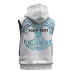 Queensland Maori Kiwi Personalised Sleeveless Hoodie Ma Kakariki Papua Shell Maori Tribal Tattoo - Aussie Hoodie