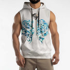 Queensland Maori Kiwi Personalised Sleeveless Hoodie Ma Kakariki Papua Shell Maori Tribal Tattoo - Aussie Hoodie