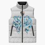 Queensland Maori Kiwi Personalised Sleeveless Puffer Jacket Ma Kakariki Papua Shell Maori Tribal Tattoo - Aussie Hoodie