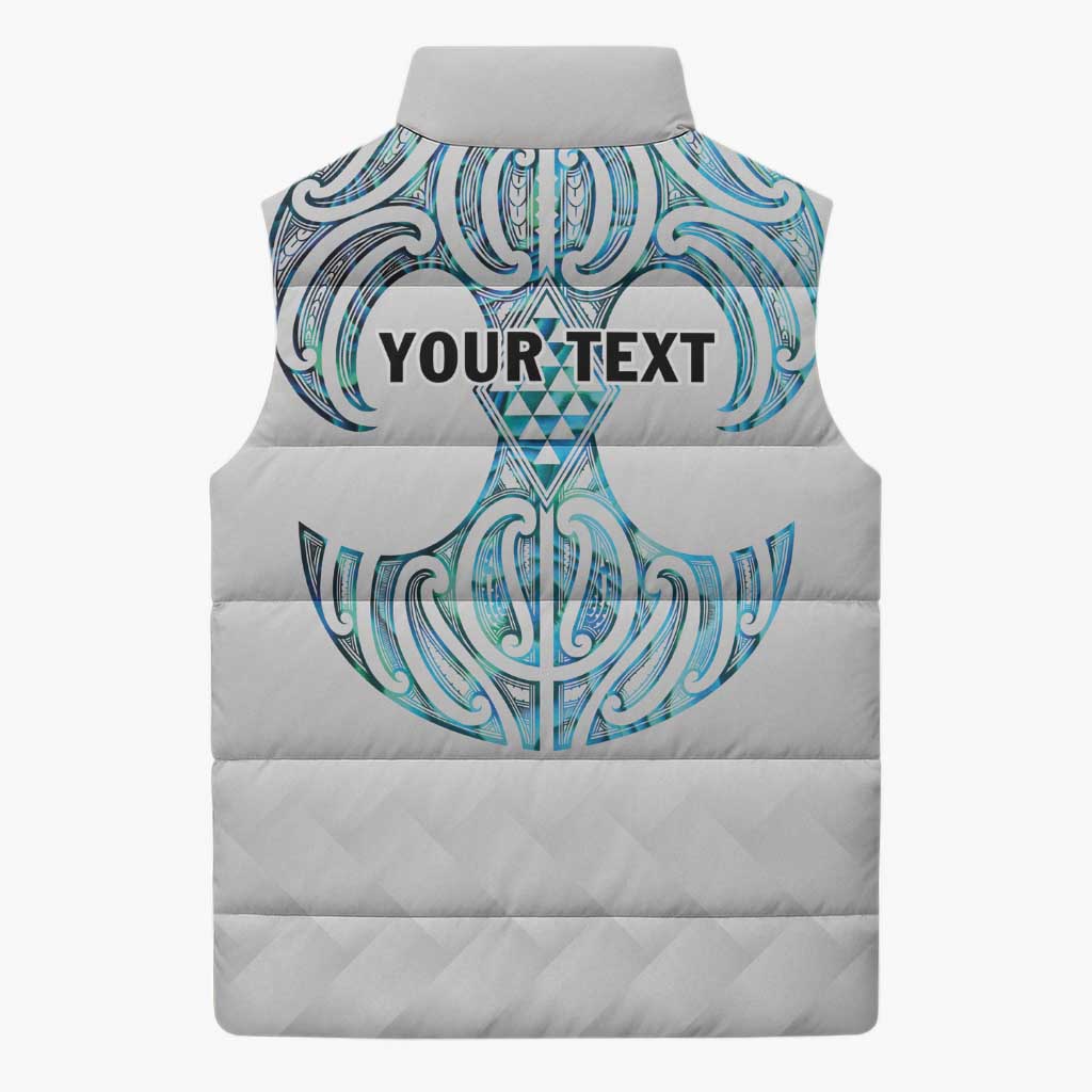 Queensland Maori Kiwi Personalised Sleeveless Puffer Jacket Ma Kakariki Papua Shell Maori Tribal Tattoo - Aussie Hoodie