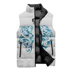 Queensland Maori Kiwi Personalised Sleeveless Puffer Jacket Ma Kakariki Papua Shell Maori Tribal Tattoo - Aussie Hoodie