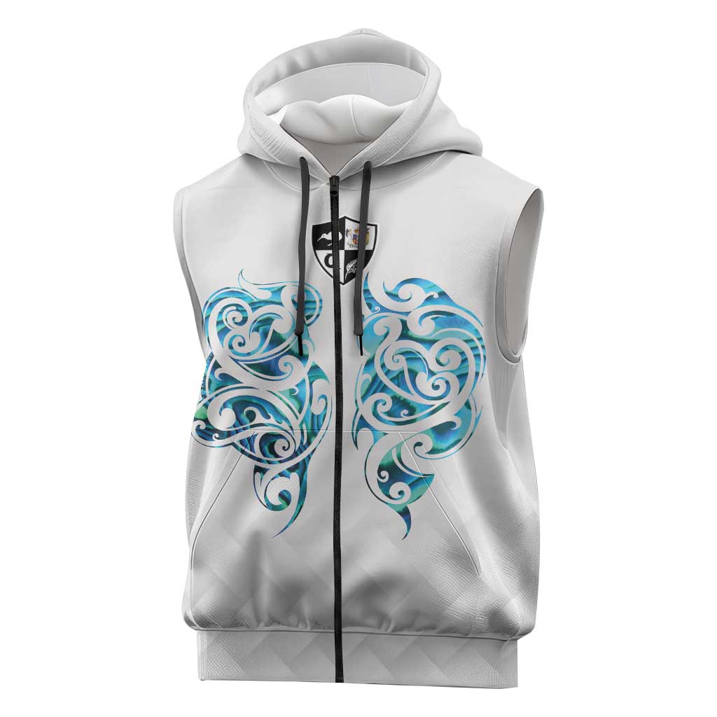 Queensland Maori Kiwi Personalised Sleeveless Zip Hoodie Ma Kakariki Papua Shell Maori Tribal Tattoo LT9