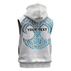 Queensland Maori Kiwi Personalised Sleeveless Zip Hoodie Ma Kakariki Papua Shell Maori Tribal Tattoo LT9