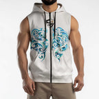 Queensland Maori Kiwi Personalised Sleeveless Zip Hoodie Ma Kakariki Papua Shell Maori Tribal Tattoo LT9
