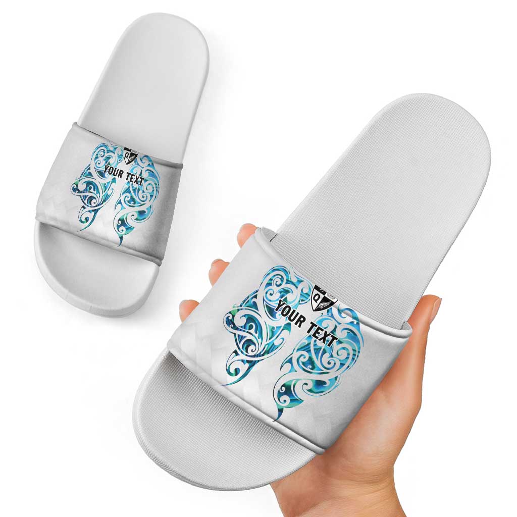 Queensland Maori Kiwi Personalised Slide Sandals Ma Kakariki Papua Shell Maori Tribal Tattoo - Aussie Hoodie