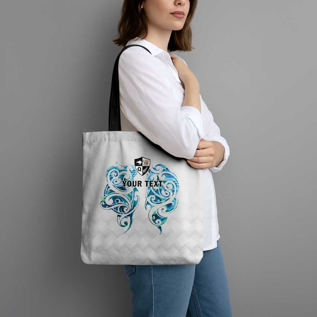 Queensland Maori Kiwi Personalised Tote Bag Ma Kakariki Papua Shell Maori Tribal Tattoo - Aussie Hoodie