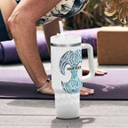 Queensland Maori Kiwi Personalised Tumbler With Handle Ma Kakariki Papua Shell Maori Tribal Tattoo