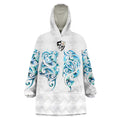 Queensland Maori Kiwi Personalised Wearable Blanket Hoodie Ma Kakariki Papua Shell Maori Tribal Tattoo