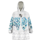 Queensland Maori Kiwi Personalised Wearable Blanket Hoodie Ma Kakariki Papua Shell Maori Tribal Tattoo