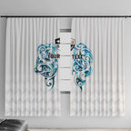 Queensland Maori Kiwi Personalised Window Curtain Ma Kakariki Papua Shell Maori Tribal Tattoo