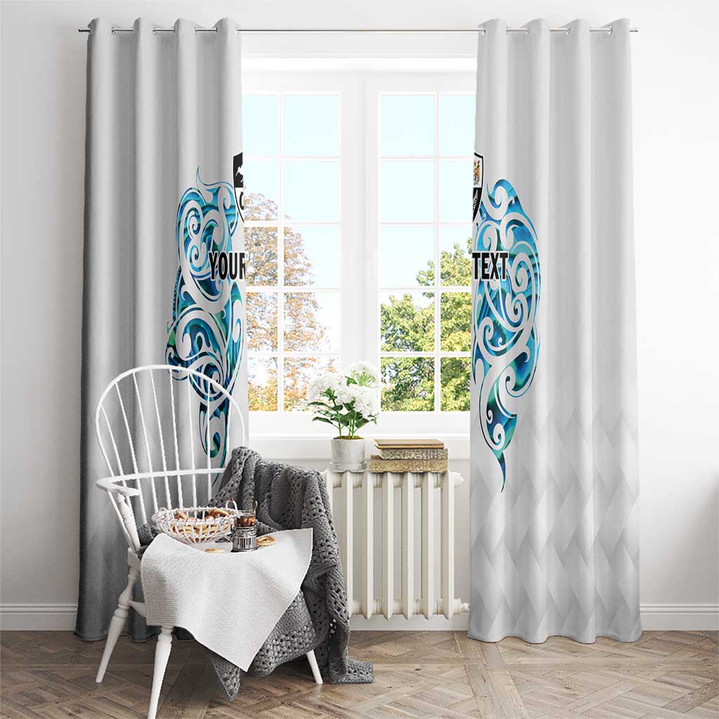 Queensland Maori Kiwi Personalised Window Curtain Ma Kakariki Papua Shell Maori Tribal Tattoo