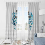 Queensland Maori Kiwi Personalised Window Curtain Ma Kakariki Papua Shell Maori Tribal Tattoo