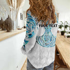 Queensland Maori Kiwi Personalised Women Casual Shirt Ma Kakariki Papua Shell Maori Tribal Tattoo