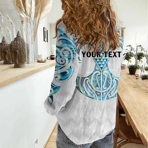 Queensland Maori Kiwi Personalised Women Casual Shirt Ma Kakariki Papua Shell Maori Tribal Tattoo