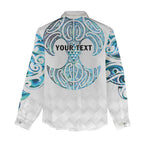 Queensland Maori Kiwi Personalised Women Casual Shirt Ma Kakariki Papua Shell Maori Tribal Tattoo