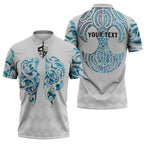 Queensland Maori Kiwi Personalised Zipper Polo Shirt Ma Kakariki Papua Shell Maori Tribal Tattoo - Aussie Hoodie