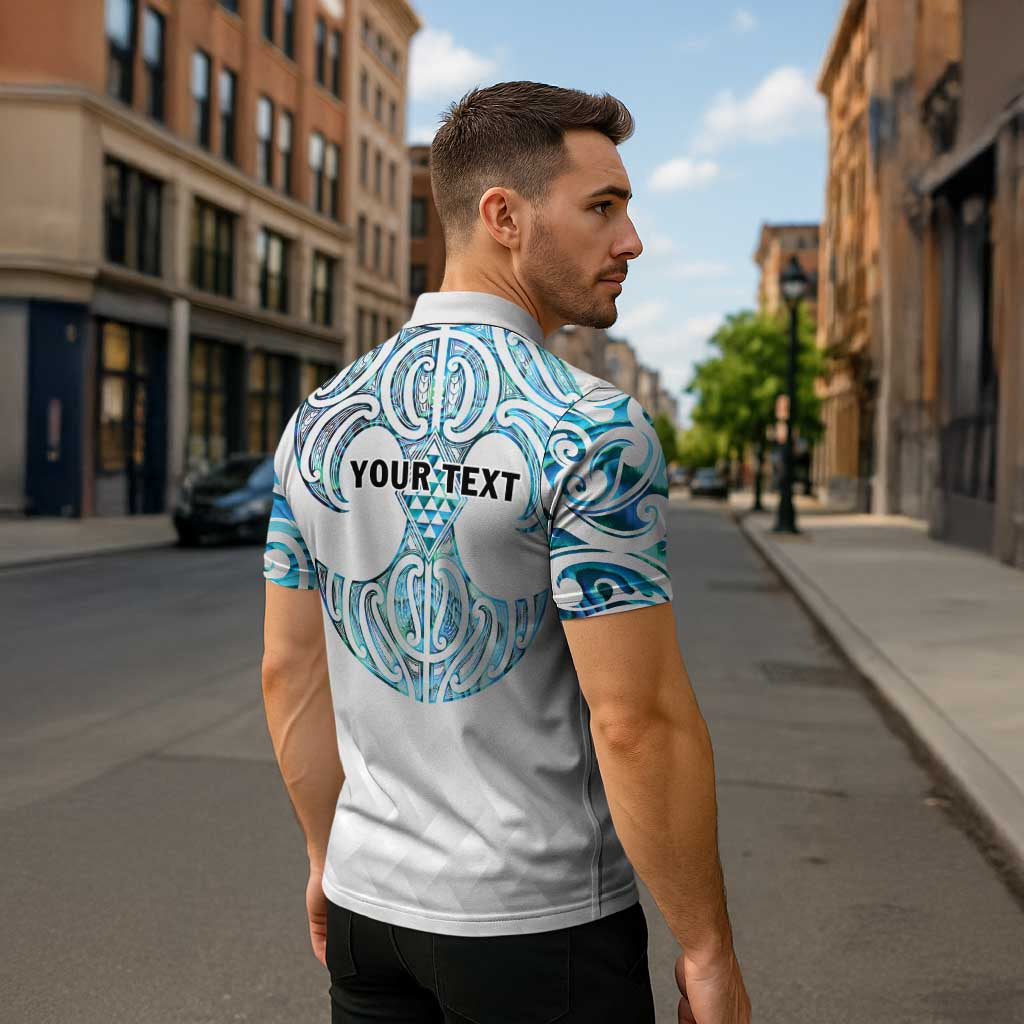 Queensland Maori Kiwi Personalised Zipper Polo Shirt Ma Kakariki Papua Shell Maori Tribal Tattoo - Aussie Hoodie