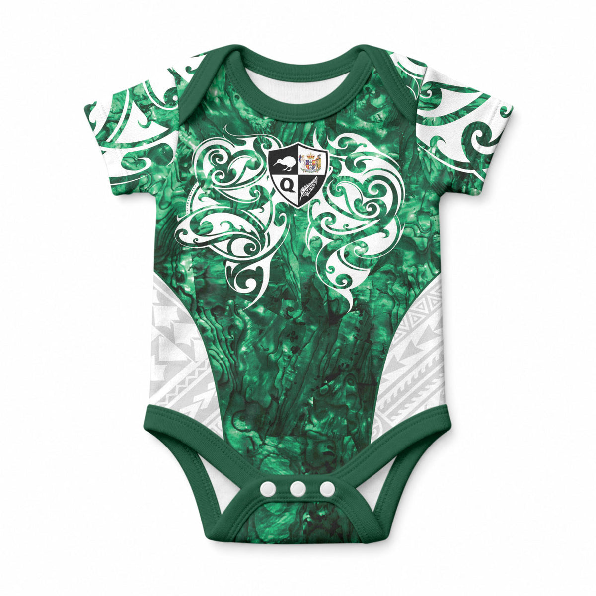Queensland Maori Kiwi Personalised Baby Onesie Kikirangi Papua Shell Maori Tribal Tattoo