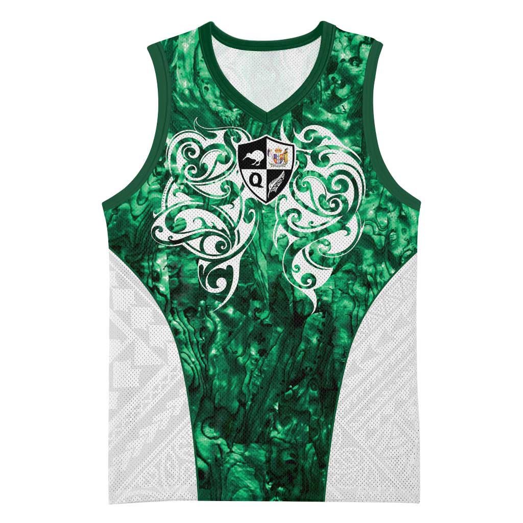 Queensland Maori Kiwi Personalised Basketball Jersey Kikirangi Papua Shell Maori Tribal Tattoo - Aussie Hoodie