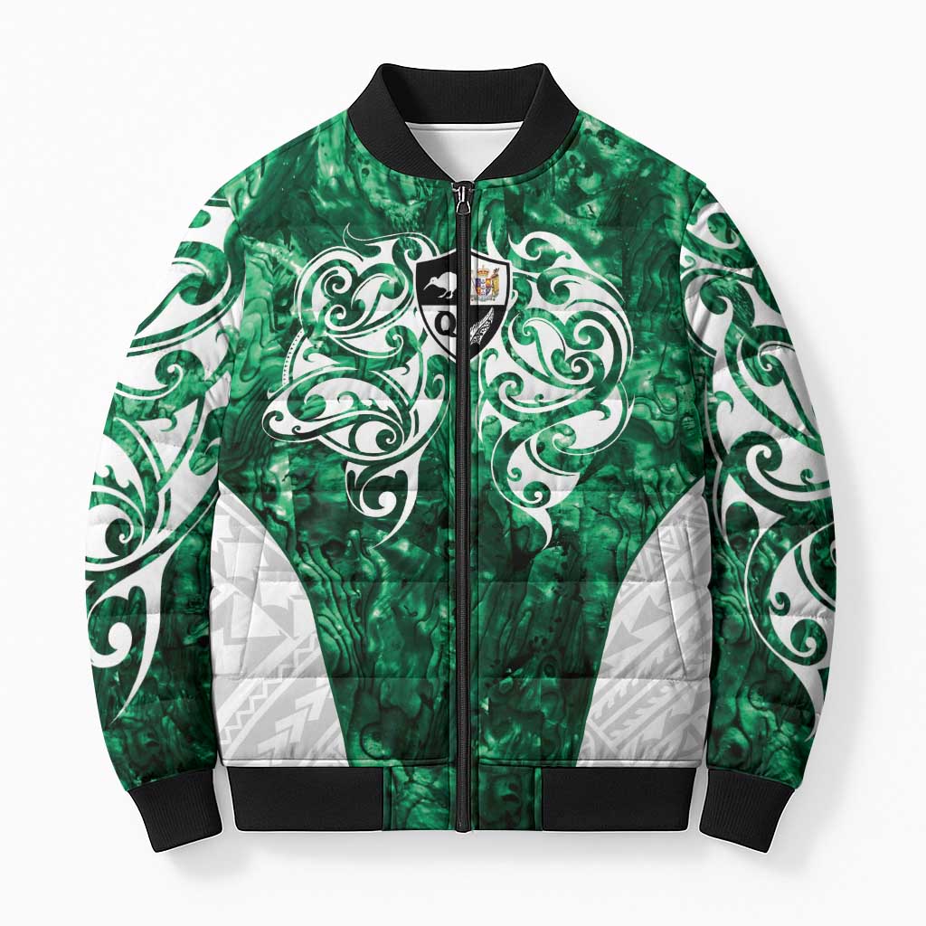 Queensland Maori Kiwi Personalised Bomber Puffer Jacket Kikirangi Papua Shell Maori Tribal Tattoo - Aussie Hoodie