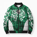 Queensland Maori Kiwi Personalised Bomber Puffer Jacket Kikirangi Papua Shell Maori Tribal Tattoo - Aussie Hoodie