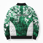 Queensland Maori Kiwi Personalised Bomber Puffer Jacket Kikirangi Papua Shell Maori Tribal Tattoo - Aussie Hoodie