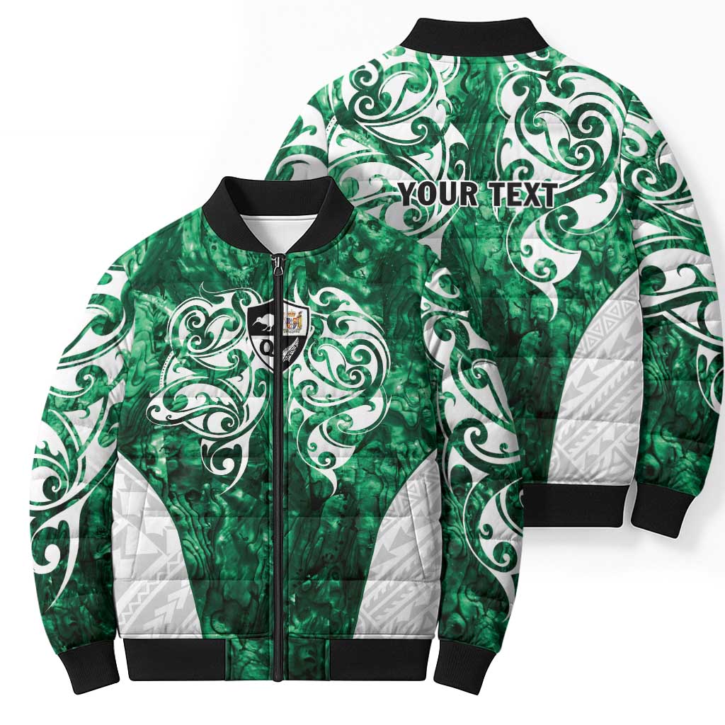 Queensland Maori Kiwi Personalised Bomber Puffer Jacket Kikirangi Papua Shell Maori Tribal Tattoo - Aussie Hoodie